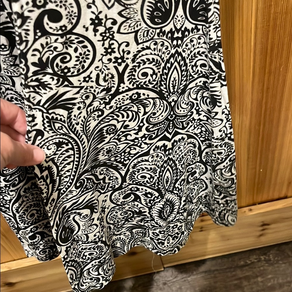 Rip Curl Black and White Paisley Flare Legging Pants - Picture 5 of 11